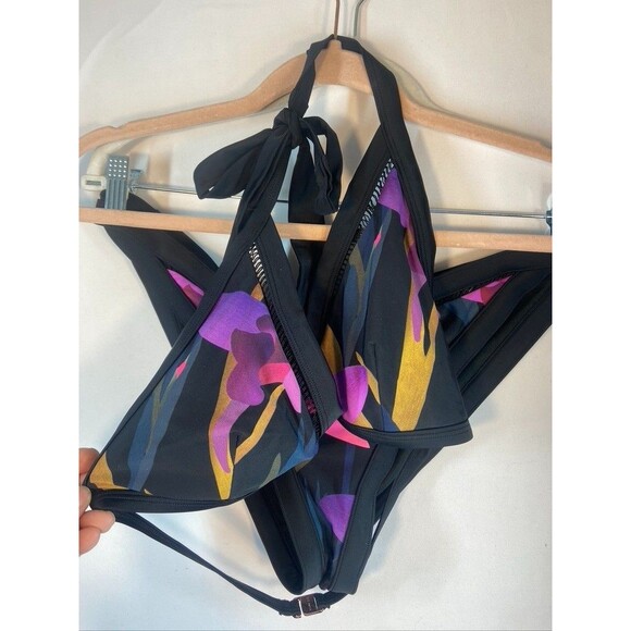 Ted Baker Other - TED BAKER BLACK FLORAL 2 PIECE BIKINI BOTTOMS 36" TOP IS B-C CUP